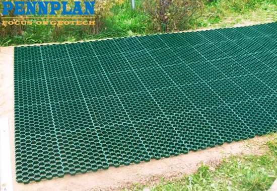 Grille d'herbe en plastique utilisée pour la protection de l'herbe du parking de voiture