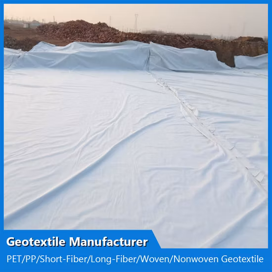 PP Pet Polyester/Polypropylène Filament long Spunbonded/Fibres discontinues courtes Tissu géotextile non tissé perforé à l'aiguille Fabricant de géotextile tissé imperméable